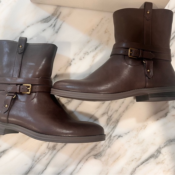 𝅺NEW! Style & Co. Womens State Faux Leather Ankle Booties, Dark Brown Size 8.5 - Picture 6 of 12